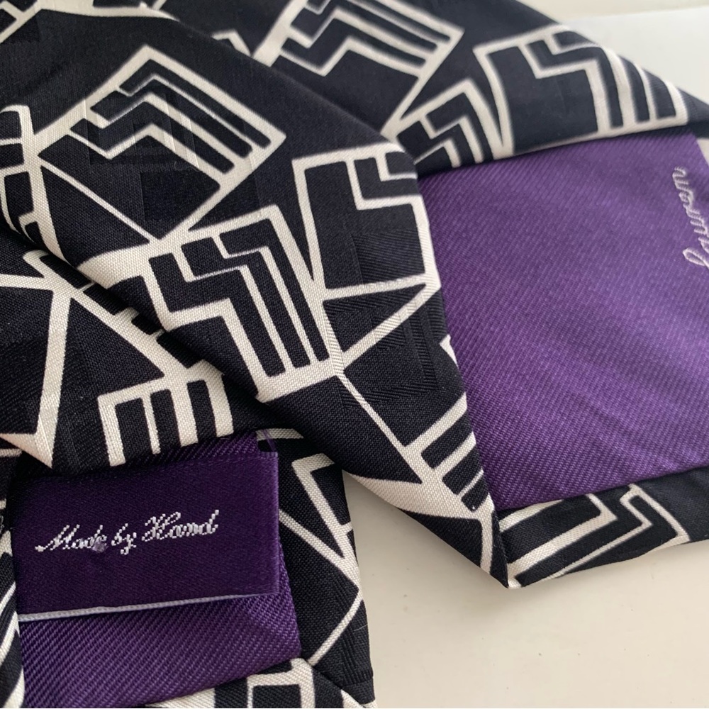 Ralph Lauren Purple Label Geometric Art Deco Tie - Picture 4 of 4